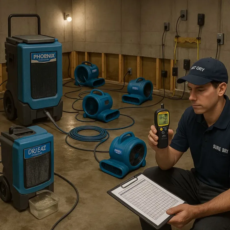 Structural Drying and Dehumidification process in Silver Spring, MD